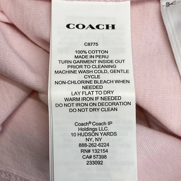 NEW COACH Women’s Signature Logo Graphic T-Shirt Size XS Light Pink - Picture 11 of 11